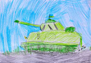 АТО Украинский танк детский рисунок